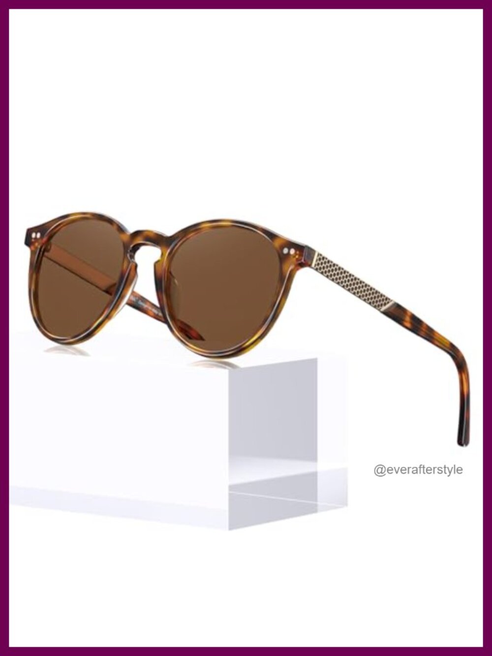 Retro Acetate Polarized Sunglasses UV400 Round Full-Frame for Women